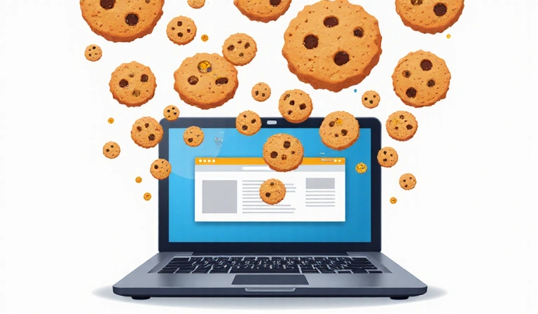 Illustration de cookies sur un ordinateur