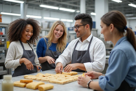 Équipe d'une PME travaillant ensemble